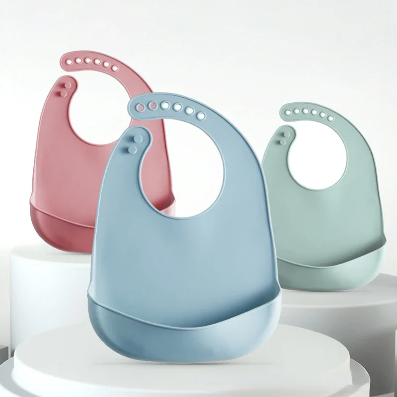 Silicone Baby Bibs - 1-3 قطع مريلة أطفال قابلة للتعديل