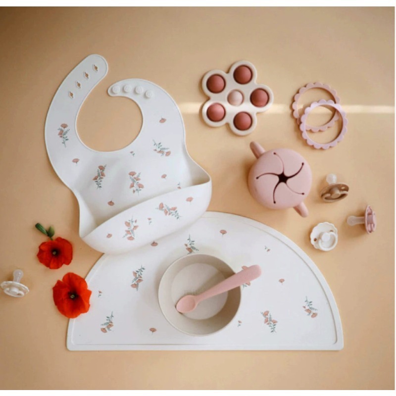 Silicone Baby Bibs - بدلة مريلة تغذية لطيفة، مريلة طعام،