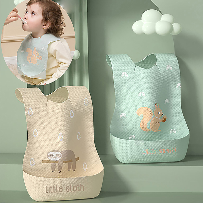 Silicone Baby Bibs - مريلة أطفال مقاومة للماء قابلة للتعديل