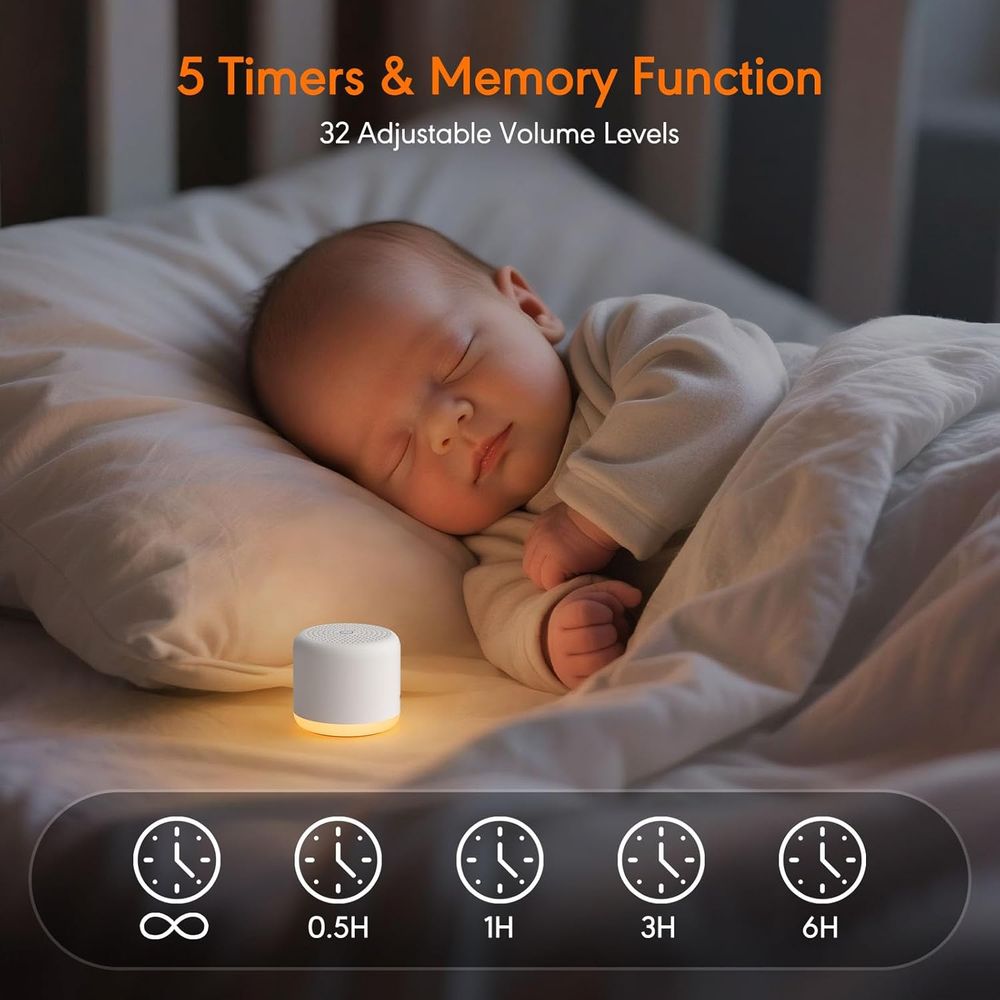 جهاز ضوضاء بيضاء مع إضاءة ليلي - مراجعة White Noise Machine Baby وسعره