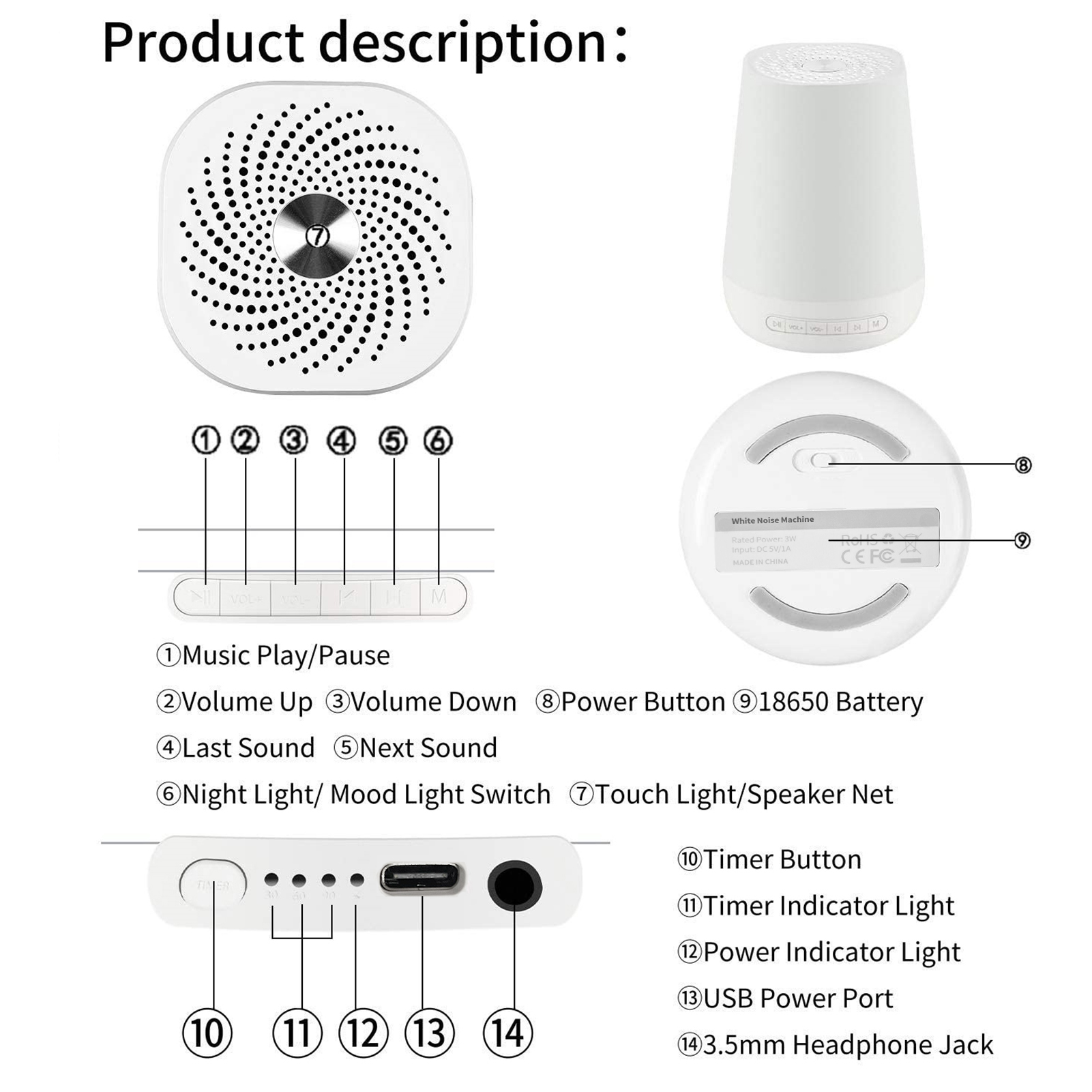 آلة صوت الضوضاء البيضاء آلة صو - مراجعة White Noise Machine Baby وسعره
